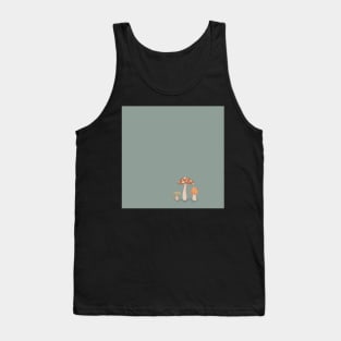 Cottagecore Mushroom Friends Illustration (Blue) Tank Top